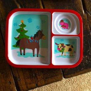 Children’s Christmas Farm theme plastic dinnerware
